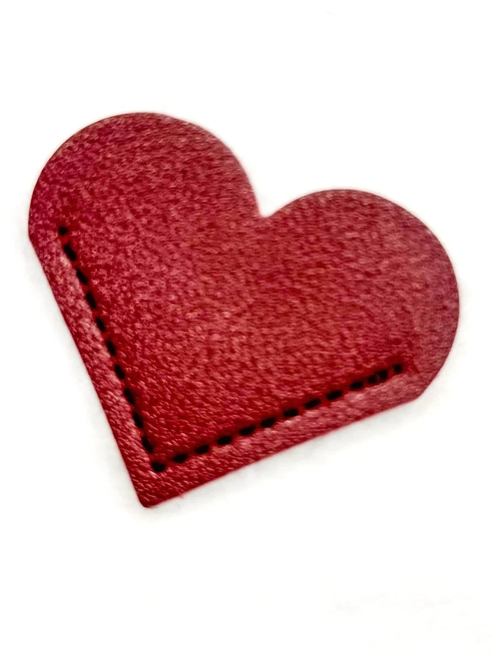 Heart-Shaped Faux Leather Corner Bookmark – Multiple Colors
